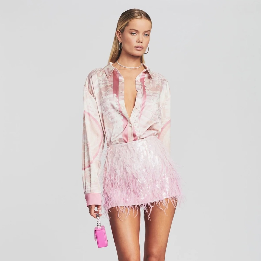 RETROFETE
PAILLETTES AND FEATHERS MINI SKIRT